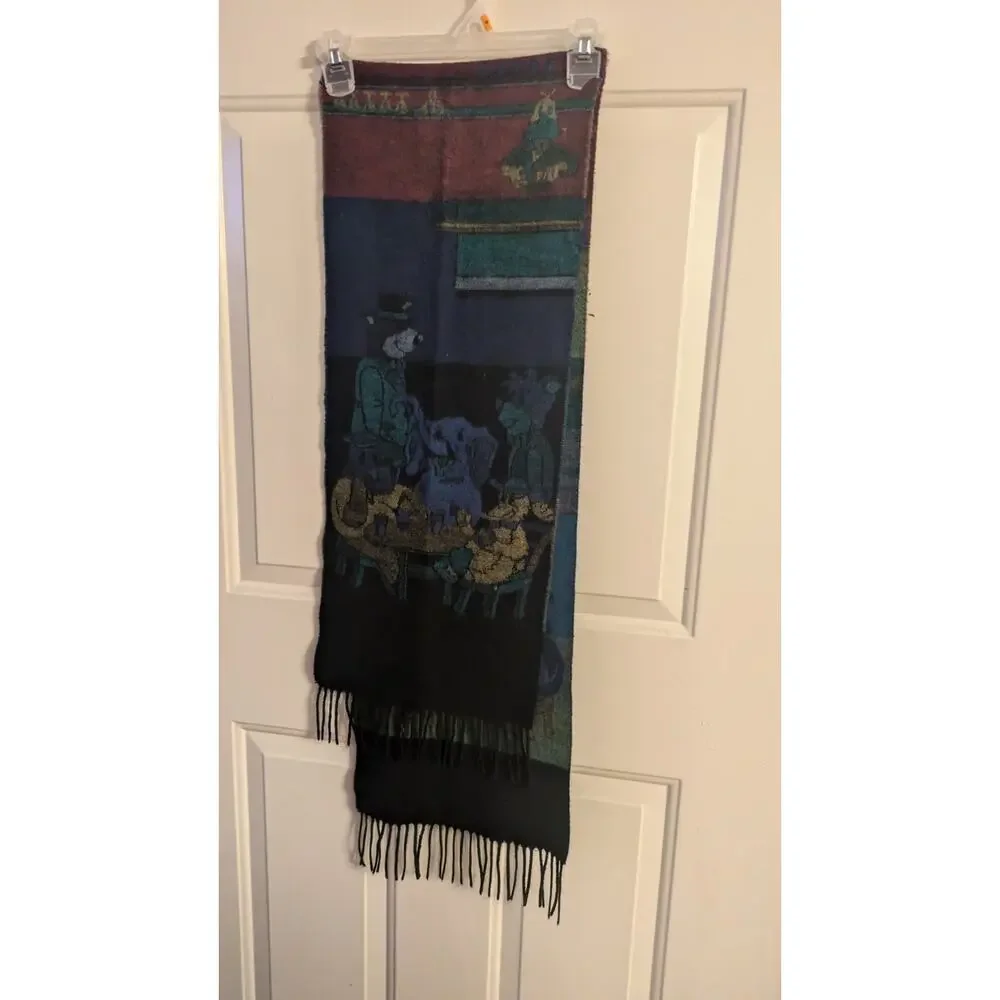Yogi Bear & Boo Boo Scarf w/ fringe edges, soft (acrylic), novelty, picnic, rare